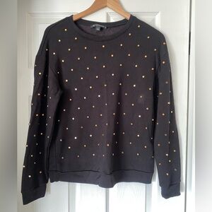 INC International Concepts Black Gold Studded Women's Sweater - Sz S